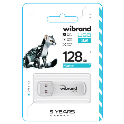 Flash Wibrand USB 3.2 Gen1 Marten 128GB White - зображення 2