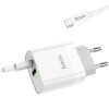 Мережевий зарядний пристрій HOCO C80A Rapido PD20W+QC3.0 charger set (Type-C TO Type-C)(EU) White (7068)- № 6
