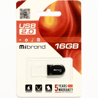 Flash Mibrand USB 2.0 Scorpio 16Gb Black (MI2.0/SC16M3B) - зображення 1