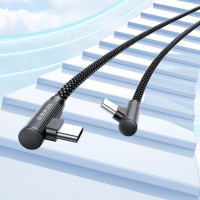 Кабель BOROFONE BU50 elbow magnetic 60W charging data cable Type-C to Type-C 1m Black (Колір Черный) - фото № 4
