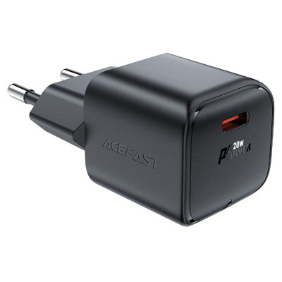 Мережевий зарядний пристрій ACEFAST A73 mini PD20W GaN USB-C charger Black - зображення 2