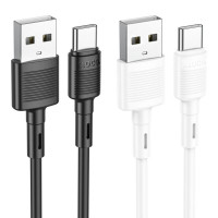 Кабель HOCO X83 USB to Type-C 3A, 1m, PVC, PVC connectors, Black (Колір 7073) - фото № 2