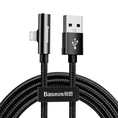 Кабель Baseus Rhythm Bent Connector Audio and Cable For iP 1.2m Black - зображення 1