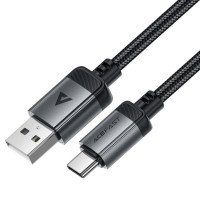Кабель ACEFAST C20-04 USB-A to USB-C aluminum alloy charging data cable Black (Цвет 7073) - фото № 5