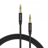 Аудіокабель Vention 3.5mm Male to Male Audio Cable 2M Black Aluminum Alloy Type (BAXBH) (Колір Черный) - фото № 3