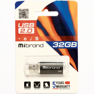 Flash Mibrand USB 2.0 Cougar 32Gb Black - изображение 1