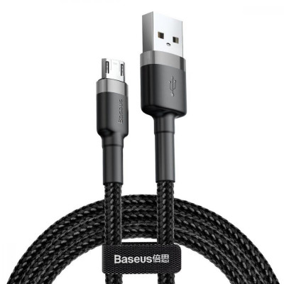 Кабель Baseus Cafule Cable USB For Micro 2.4A 1м Серый+Черный (CAMKLF-BG1) - изображение 1