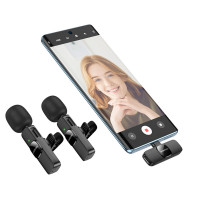 Бездротова мікрофонна система BOROFONE BFK15 Dual-mic lavalier wireless digital microphone (iP/Type-C) Black (Цвет 7073) - фото № 6