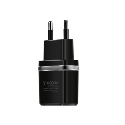 Мережевий зарядний пристрій HOCO C12 Smart dual USB charger Black (6957531063094) - зображення 3