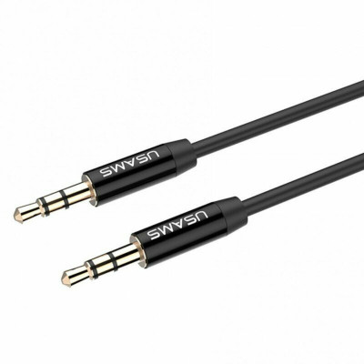 Аудіо-кабель Usams YP-01 Aux Audio Cable 1m Black (YP101) - зображення 1