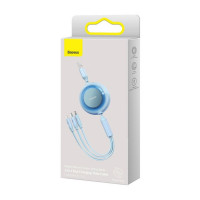 Кабель Baseus Bright Mirror 2 Series Retractable 3-in-1 Fast Charging  Data Cable USB to M+L+C 3.5A 1.1m Sky Blue  - фото № 2
