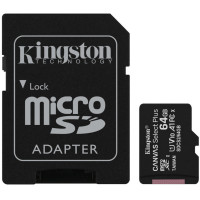 Карта пам'яті microSDXC (UHS-1) Kingston Canvas Select Plus 64Gb class 10 А1 (R-100MB/s) (adapter SD)