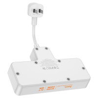 Мережевий подовжувач HOCO AC12 Reise 2-position expansion socket(PD30W/1C3A) (US) White (Цвет Белый) - фото № 3