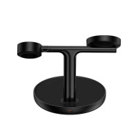 Бездротовий зарядний пристрій Baseus Swan 3-in-1 Wireless Magnetic Charging Bracket 20W Black Universal version (Цвет Черный) - фото № 3
