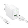 Мережевий зарядний пристрій BOROFONE BAS42A Potential single-port QC3.0 charger set(Type-C) 18W White (Белый)- № 2