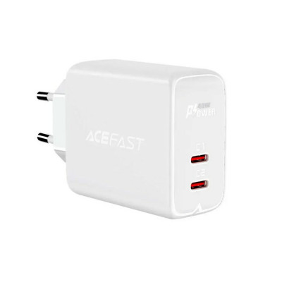 Мережевий зарядний пристрій ACEFAST A9 PD40W(USB-C+USB-C) dual port charger White (AFA9W) - зображення 1