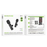 Бездротова мікрофонна система BOROFONE BFK15 Dual-mic lavalier wireless digital microphone (iP/Type-C) Black (Цвет 7073) - фото № 7