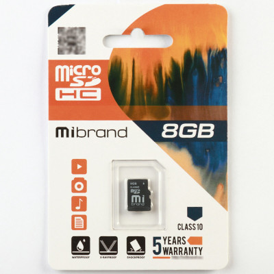 microSDHC Mibrand 8Gb class 10 - зображення 1