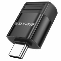 Адаптер BOROFONE BV18 Type-C male to USB female USB3.0 adapter Black (Колір Черный) - фото № 2