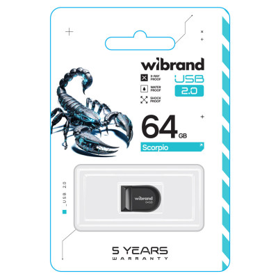 Flash Wibrand USB 2.0 Scorpio 64Gb Black - изображение 2