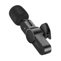 Бездротова мікрофонна система BOROFONE BFK12 Trophy lavalier wireless digital microphone Type-C Black (Колір Черный) - фото № 4
