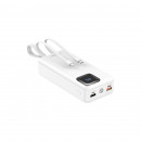 Зовнішній акумулятор REMAX Suji Series PD 20W+QC 22.5W  Fast Charging Cabled Power Bank 30000mAh  RPP-550 White