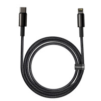 Кабель Baseus Tungsten Gold Fast Charging Data Cable Type-C to iP PD 20W 2m Black (Колір 7073) - фото № 3