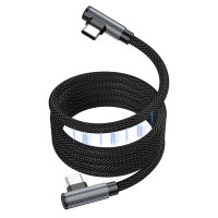 Кабель BOROFONE BU50 elbow magnetic 60W charging data cable Type-C to Type-C 1m Black (Колір Черный) - фото № 3