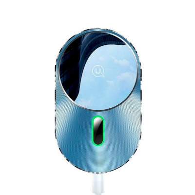 Тримач для мобільного Usams US-CD170 Magnetic Car Wireless Charging Phone Holder (Air Vent) 15W (With Magnetic Ring) Grey - изображение 2