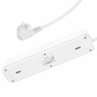 Мережевий подовжувач HOCO NS1 Aura 4-bit extension cable socket(including 1C2A PD20W fast charge) White (Колір Білий) - фото № 2