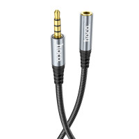 Аудiокабель HOCO UPA20 3.5 audio extension cable male to female (L=2M) Metal Gray (Цвет Metal Gray), Атикул k57007 |  купить на VILKI.NET - фото № 1