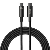 Кабель Baseus Tungsten Gold Fast Charging Data Cable Type-C to Type-C 240W 3m Black (Колір 7073), Атикул k55532 |  купить на VILKI.NET - фото № 1