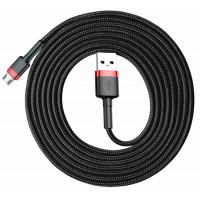 Кабель Baseus Cafule Cable USB For Micro 1.5A 2m Red+Black (Колір Черный) - фото № 3