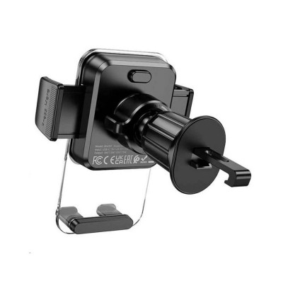 Тримач для мобiльного з БЗП BOROFONE BH209 Riley wireless fast charging car holder(air outlet) Black - зображення 4