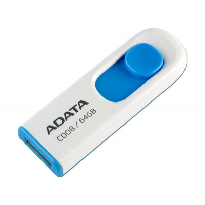 Flash A-DATA USB 2.0 C008 64Gb White/Blue (AC008-64G-RWE) - изображение 1