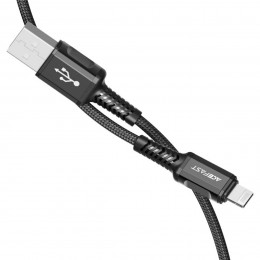 Кабель ACEFAST C1-02 USB to iP 2.4A, 1.2m, nylon, aluminum connectors, Gray