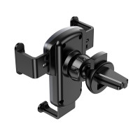 Автотримач для телефона HOCO CA103 vertical and horizontal air outlet gravity car holder Black Metal Gray (Цвет Black Metal Grey) - фото № 6