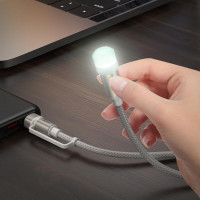 Кабель-світильник HOCO UA38C USB/Type-C to LED light adapter cable Black (Цвет 7073) - фото № 3
