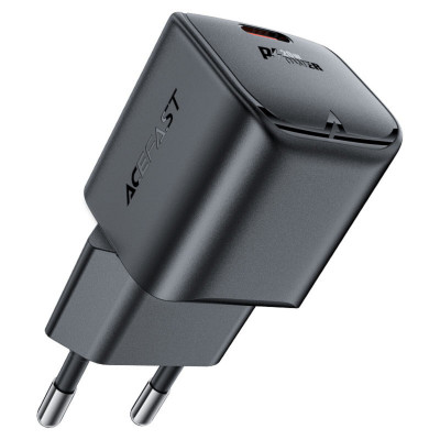 Мережевий зарядний пристрій ACEFAST A73 mini PD20W GaN USB-C charger Black - зображення 1