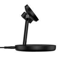 Бездротовий зарядний пристрій Baseus Swan 3-in-1 Wireless Magnetic Charging Bracket 20W Black Universal version (Цвет Черный) - фото № 2