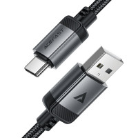 Кабель ACEFAST C20-04 USB-A to USB-C aluminum alloy charging data cable Black (Цвет 7073) - фото № 4