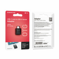 Адаптер BOROFONE BV18 Type-C male to USB female USB3.0 adapter Black (Колір Черный) - фото № 5