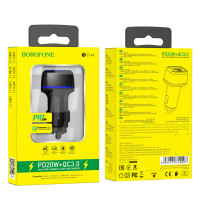 Автомобільний зарядний пристрій BOROFONE BZ14A Mercury PD20W+QC3.0  Black (Цвет 7073) - фото № 3