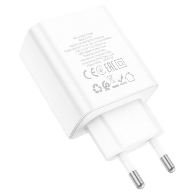 Мережевий зарядний пристрій HOCO C102A Fuerza QC3.0 four-port charger 18W White (6931474777713) - зображення 3