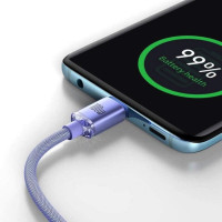 Кабель Baseus Crystal Shine Series Fast Charging Data Cable Type-C to Type-C 100W 1.2m Purple (Колір Фиолетовый) - фото № 4