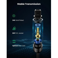 Аудіокабель UGREEN AV122 Toslink Optical Audio Cable 2m (Black)(UGR-70892) (Цвет Черный) - фото № 2