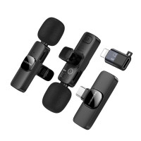 Бездротова мікрофонна система BOROFONE BFK15 Dual-mic lavalier wireless digital microphone (iP/Type-C) Black (Цвет 7073) - фото № 4