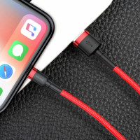 Кабель Baseus Cafule Cable USB For Lightning 1.5A 2m Red+Red (Колір 7070) - фото № 6