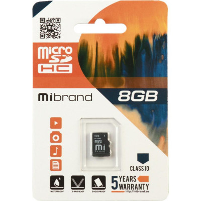 microSDHC Mibrand 8Gb class 6 - изображение 1