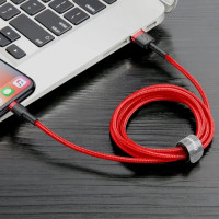 Кабель Baseus Cafule Cable USB For Lightning 1.5A 2m Red+Red (Колір 7070) - фото № 7